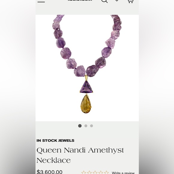 CHUNKY FAUX COSTUME AMETHYST NECKLACE PURPLE - Picture 3 of 11